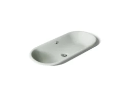 33" oval drop-in/undermount/vessel bathroom sink with White painted underside