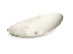 28" oval vessel bathroom sink, no overflow