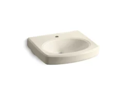 22" oval wall-mount bathroom sink