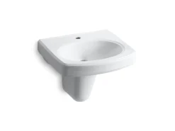 22" oval wall-mount bathroom sink