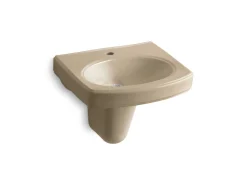 22" oval wall-mount bathroom sink