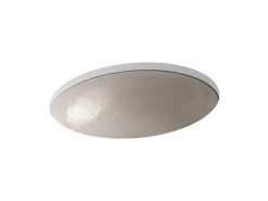 19" oval wall-mount/undermount bathroom sink, no overflow