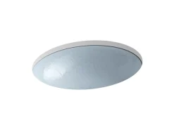 19" oval wall-mount/undermount bathroom sink, no overflow