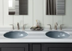 19" oval wall-mount/undermount bathroom sink, no overflow