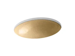 19" oval wall-mount/undermount bathroom sink, no overflow