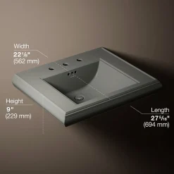 Pedestal/console table bathroom sink basin with 8