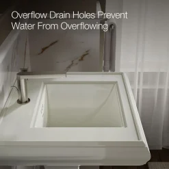 Pedestal/console table bathroom sink basin with single faucet-hole drilling