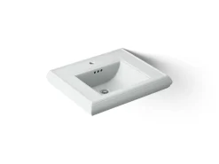 Pedestal/console table bathroom sink basin with single faucet-hole drilling