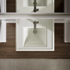 Pedestal/console table bathroom sink basin with single faucet-hole drilling