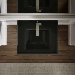 Pedestal/console table bathroom sink basin with single faucet-hole drilling