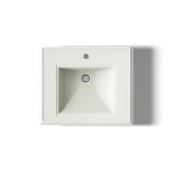 Pedestal/console table bathroom sink basin with single faucet-hole drilling