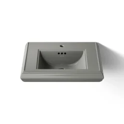 Pedestal/console table bathroom sink basin with single faucet-hole drilling