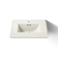 Pedestal/console table bathroom sink basin with single faucet-hole drilling