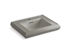 Pedestal/console table bathroom sink basin with single faucet-hole drilling