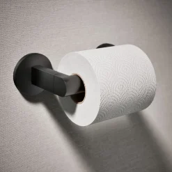 Pivoting toilet paper holder