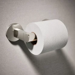 Pivoting toilet paper holder