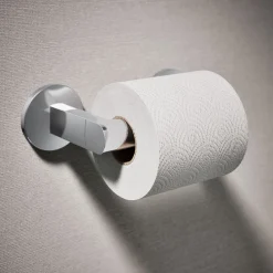 Pivoting toilet paper holder