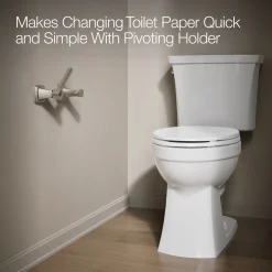 Pivoting toilet paper holder