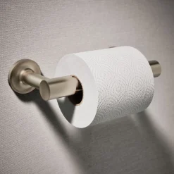 Pivoting toilet paper holder