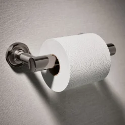 Pivoting toilet paper holder