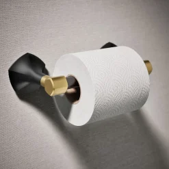 Pivoting toilet paper holder