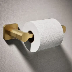 Pivoting toilet paper holder