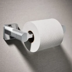 Pivoting toilet paper holder