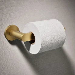 Pivoting toilet paper holder