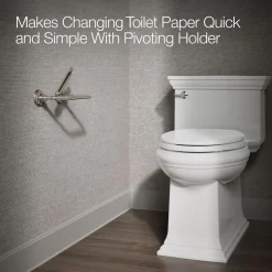 Pivoting toilet paper holder