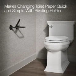Pivoting toilet paper holder