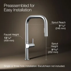 Pull-down kitchen sink faucet with two-function sprayhead