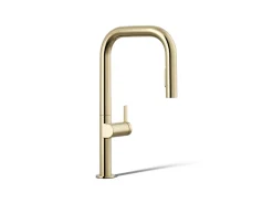 Pull-down kitchen sink faucet with two-function sprayhead