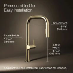 Pull-down kitchen sink faucet with two-function sprayhead
