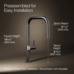 Pull-down kitchen sink faucet with two-function sprayhead