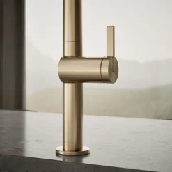 Pull-down kitchen sink faucet with two-function sprayhead