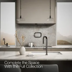 Pull-down kitchen sink faucet with two-function sprayhead