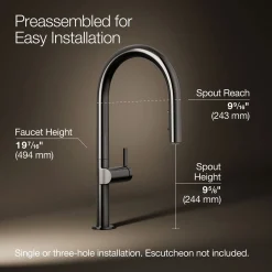 Pull-down kitchen sink faucet with two-function sprayhead