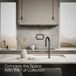 Pull-down kitchen sink faucet with two-function sprayhead