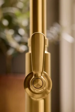 Pull-down kitchen sink faucet with three-function sprayhead