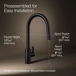 Pull-down kitchen sink faucet with two-function sprayhead