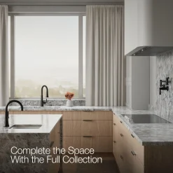 Pull-down kitchen sink faucet with three-function sprayhead