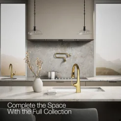 Pull-down kitchen sink faucet with three-function sprayhead