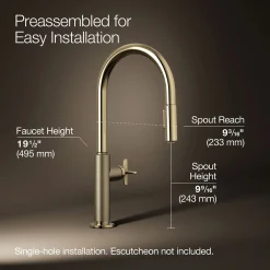 Pull-down kitchen sink faucet with two-function sprayhead