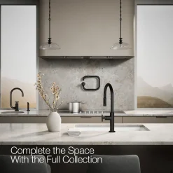 Pull-down kitchen sink faucet with two-function sprayhead