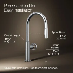 Pull-down kitchen sink faucet with two-function sprayhead