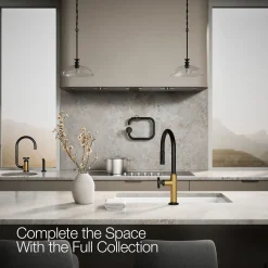 Pull-down kitchen sink faucet with two-function sprayhead