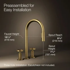 Pull-down kitchen sink faucet with two-function sprayhead