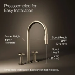 Pull-down kitchen sink faucet with two-function sprayhead