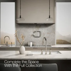 Pull-down kitchen sink faucet with two-function sprayhead