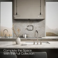 Pull-down kitchen sink faucet with two-function sprayhead